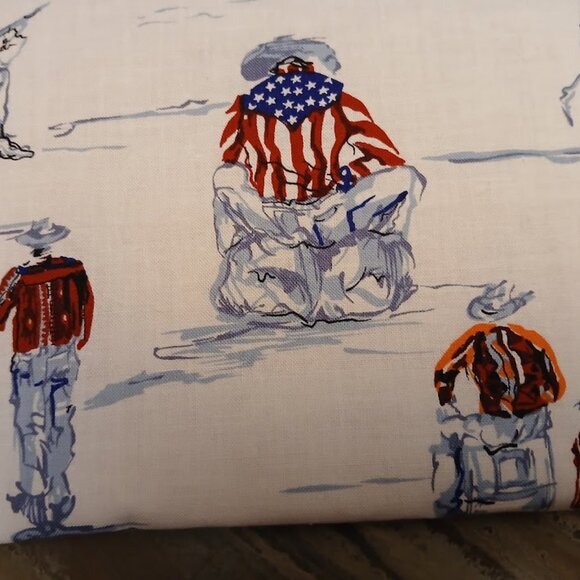 New Western Cowboy Rodeo USA Flag Pouch Wristlet Clutch Red White Blue Southwest - Picture 4 of 5